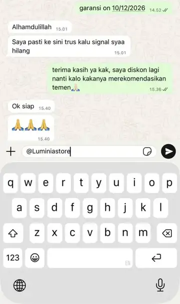 Contoh testimoni pelanggan 1 dari channel Telegram